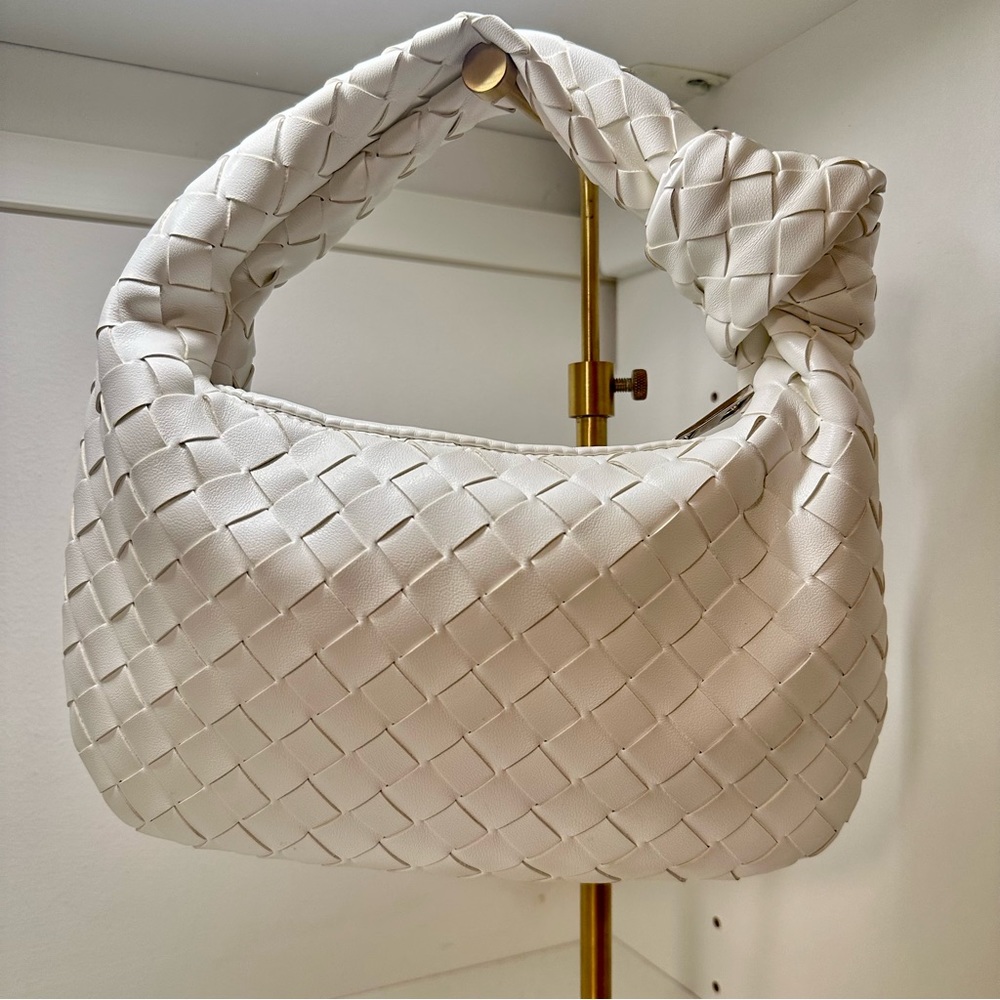 White faux leather Bottega look a like midi jodi designer inspired